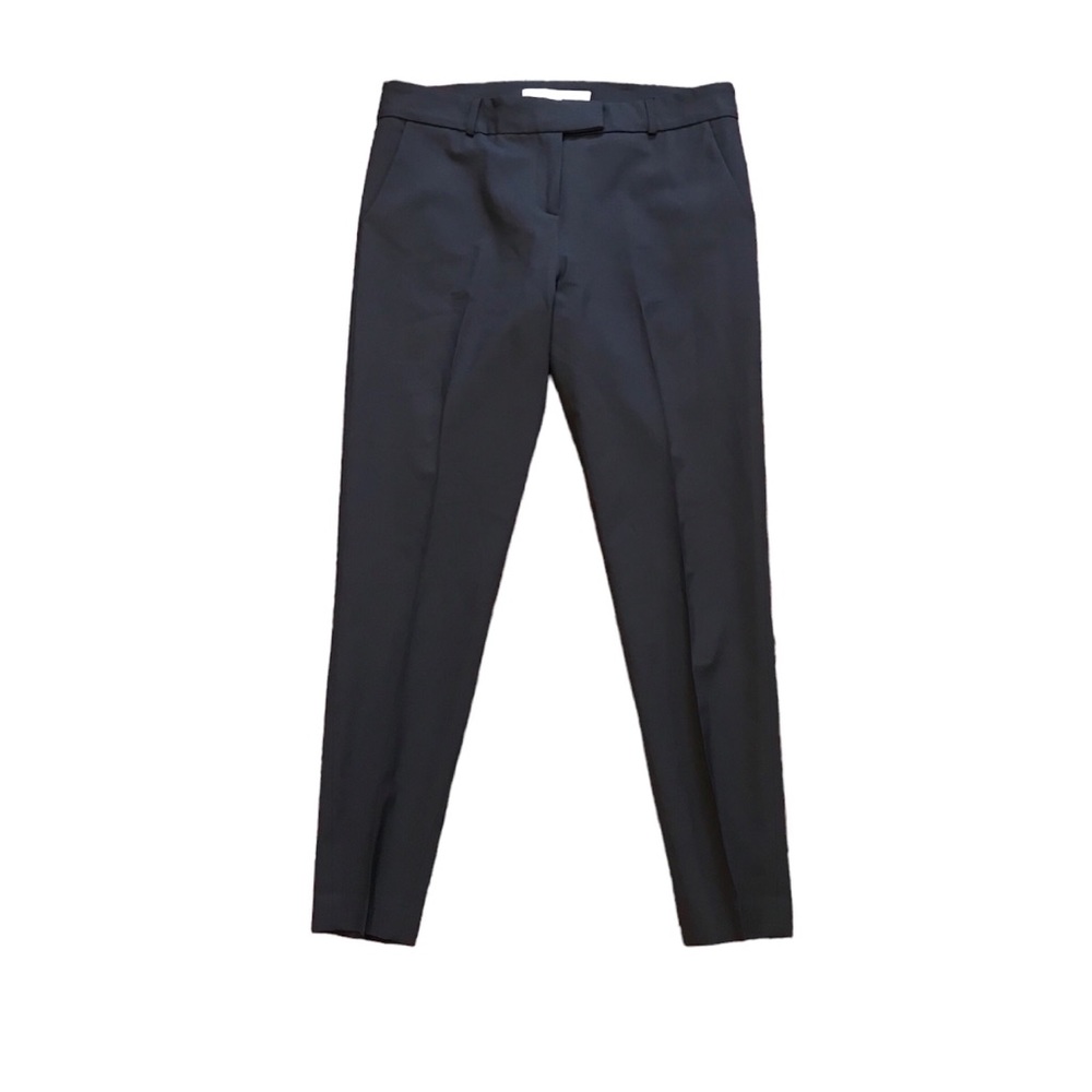 Veronica Beard Virgin Wool Blend Navy Skinny Leg Trouser Pants